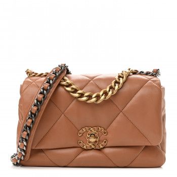CHANEL Lambskin Quilted Medium Chanel 19 Flap Brown | FASHIONPHILE | FASHIONPHILE (US)