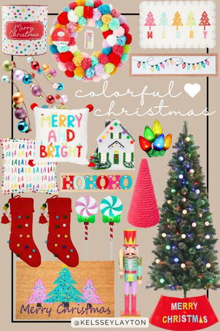 Colorful Christmas decor, Walmart home decor, Walmart Christmas decor, holiday decor, Christmas decorations, Walmart holiday, Christmas tree 

#LTKfindsunder50 #LTKHoliday #LTKhome