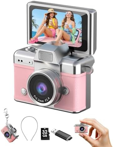 Mini Keychain Camera, 1080P Portable Digital Camera with 1.47” Flip LCD & Flash, Retro Collecti... | Amazon (US)