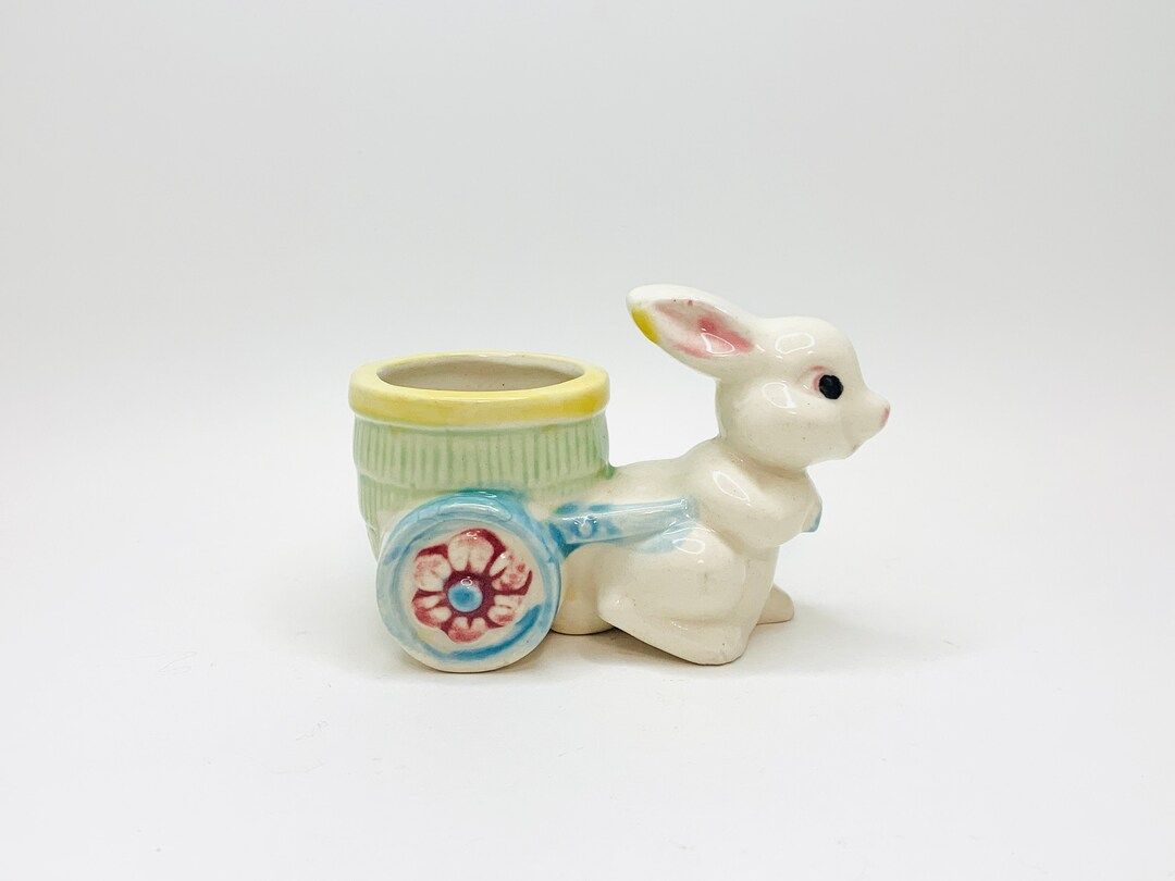 Vintage Bunny Ceramic Egg Cup | Etsy (US)
