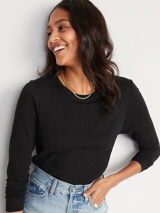 EveryWear Crew-Neck Slub-Knit Long-Sleeve T-Shirt for Women | Old Navy (US)