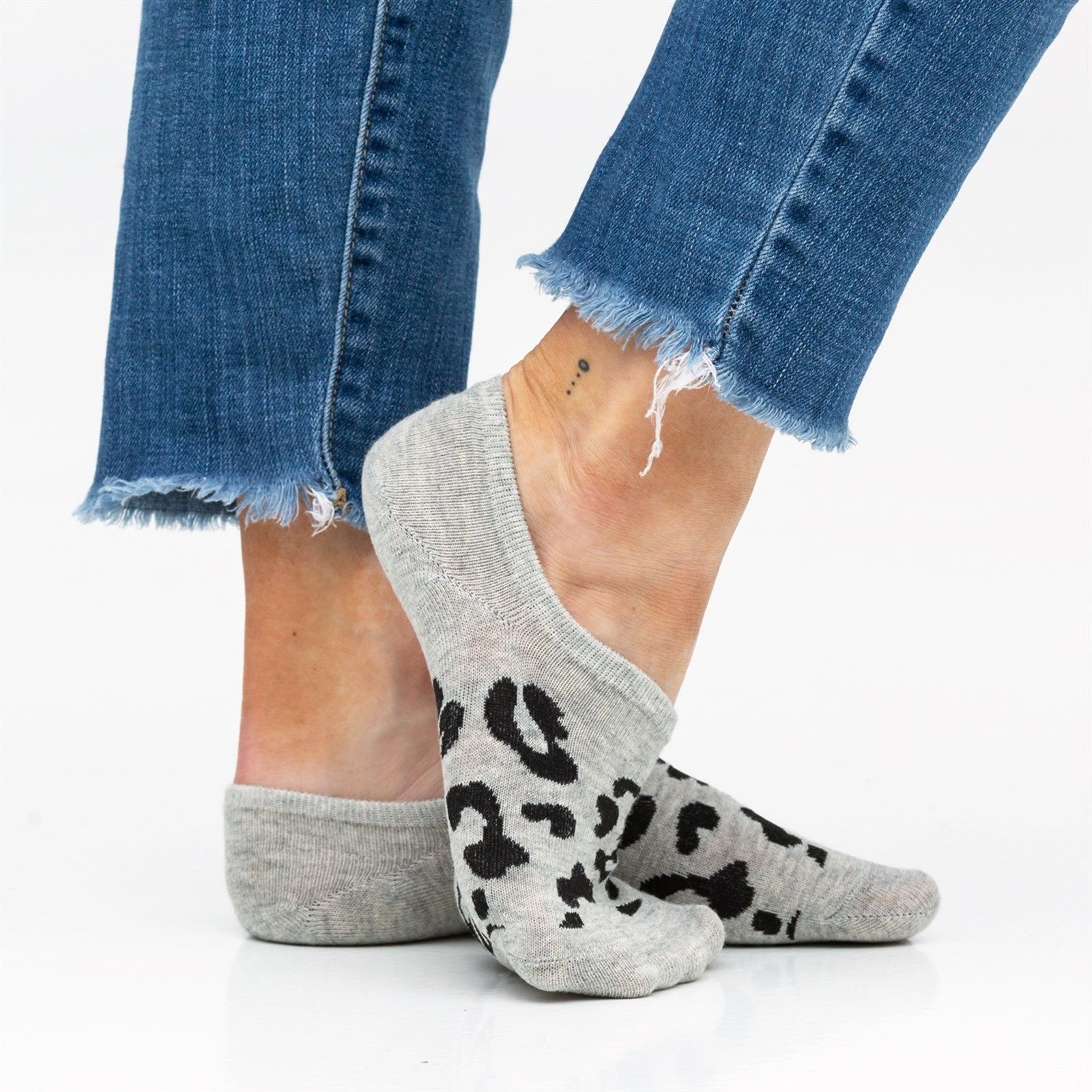 No-Slip Sneaker Socks | Leopard Print | Jane