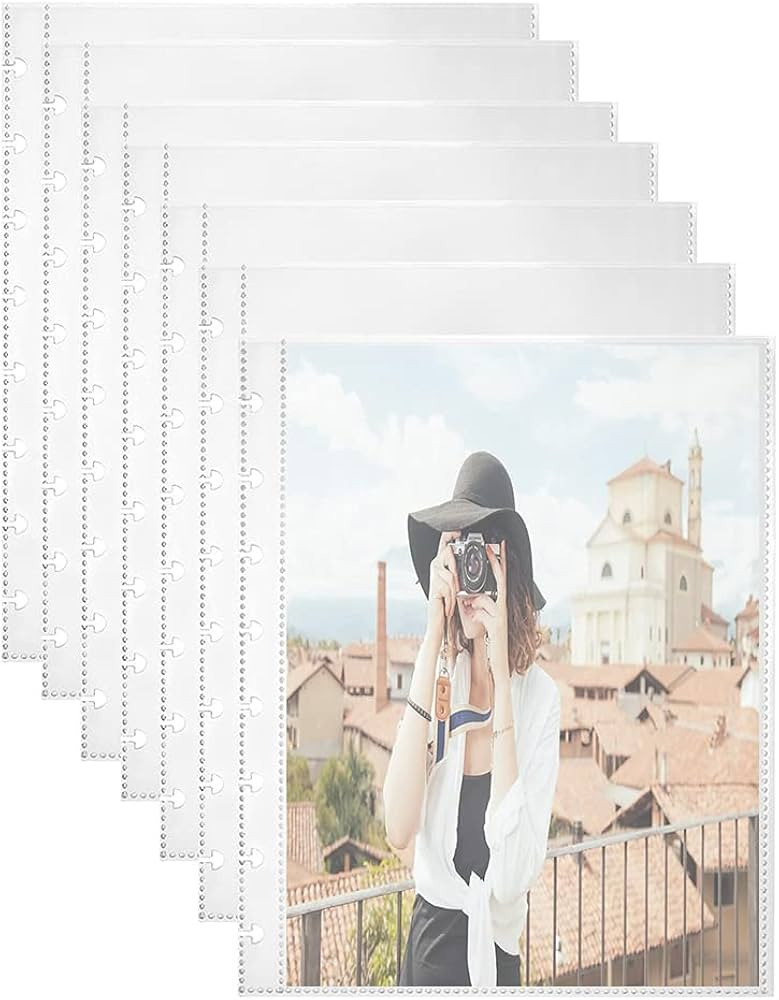 25 Pack Refill Sheets, 50 Photo Sleeves 6x8, 8 Ring Binder Pockets, Each Page Holds Two Pictures,... | Amazon (US)