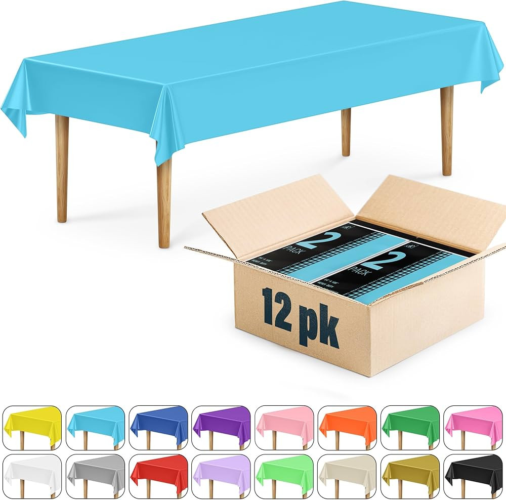DecorRack Premium Turquoise Tablecloth Rectangle, BPA-Free Plastic Table Cloth Disposable, 54 x 1... | Amazon (US)