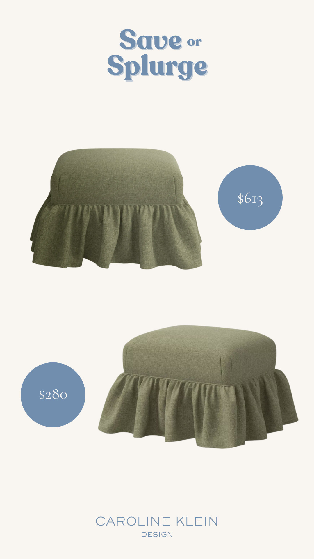 Save or Splurge: Green Ruffle Ottoman 

 #LTKHome