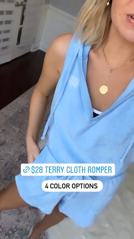 My terrycloth romper from Walmart is on sale for $11 today! It comes in 4 colors & fits tts! Perfect as a coverup! 
#ltkvideo 

Lee Anne Benjamin 🤍

#LTKswim #LTKunder50 #LTKstyletip