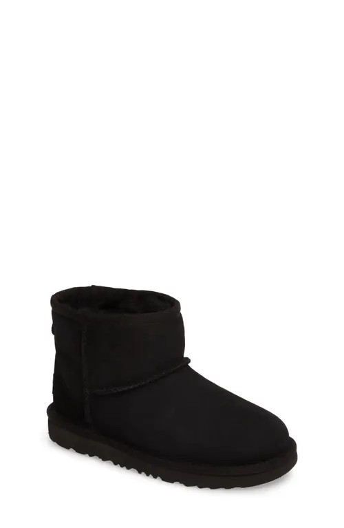 UGG(r) Kids' Classic Mini II Water Resistant Genuine Shearling Boot in Black at Nordstrom, Size 1 | Nordstrom