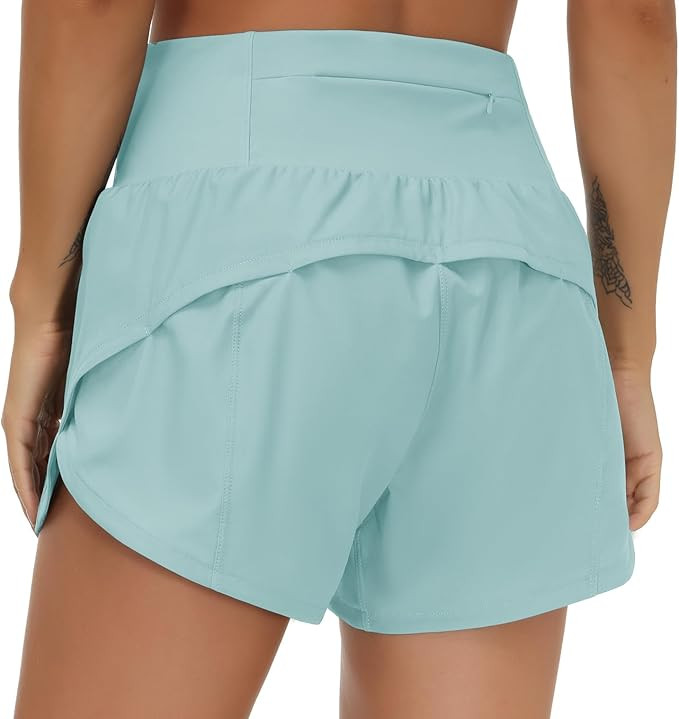 THE GYM PEOPLE Womens High Waisted Running Shorts Quick Dry Athletic Workout Shorts with Mesh Lin... | Amazon (US)