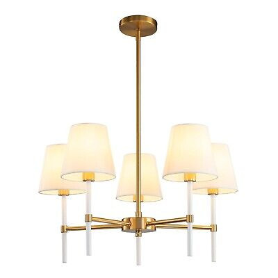 Dining Room Chandeliers Light - 5-Light White and Gold Modern Chandeliers Light  | eBay | eBay US