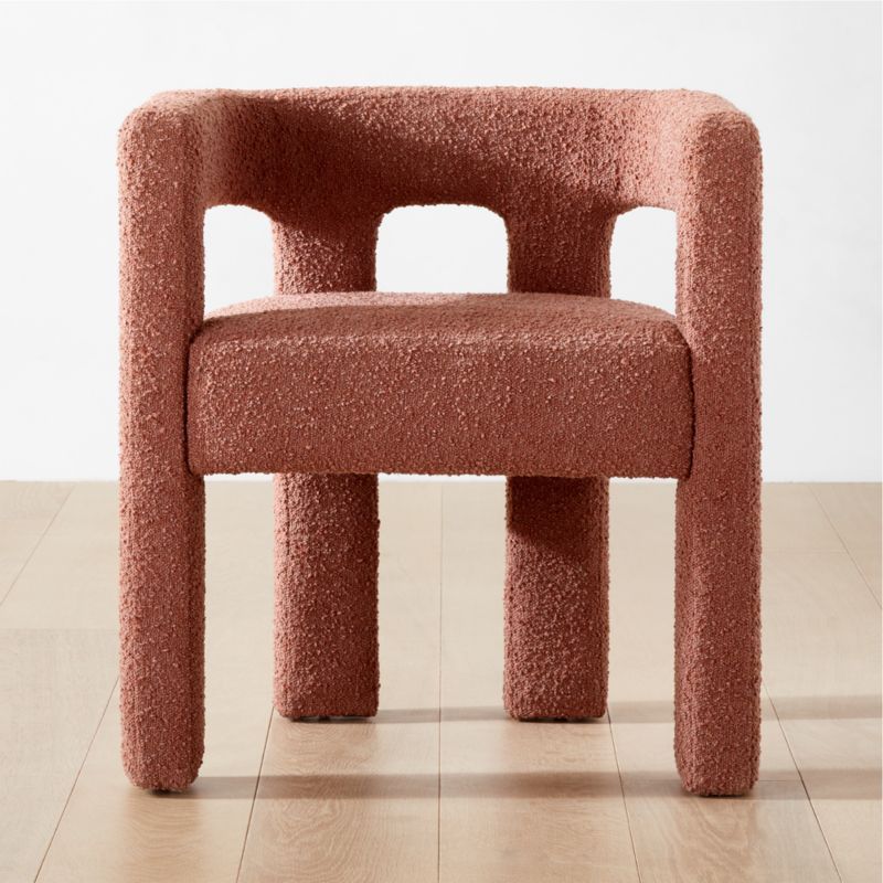 Stature Modern Burnt Sienna Boucle Chair + Reviews | CB2 | CB2