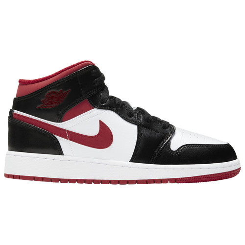 Jordan Boys Jordan AJ 1 Mid - Boys' Grade School Basketball Shoes White/Gym Red/Black Size 04.0 | Foot Locker (US)