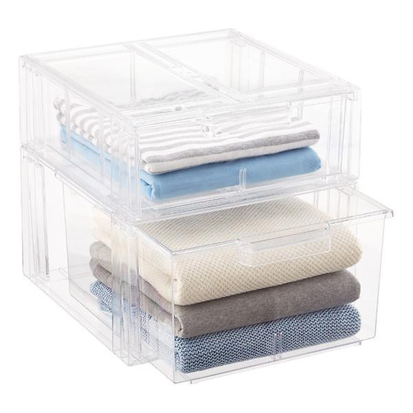 The Container Store Clearline Large Drawer Dividers Clear Set of 2 | The Container Store