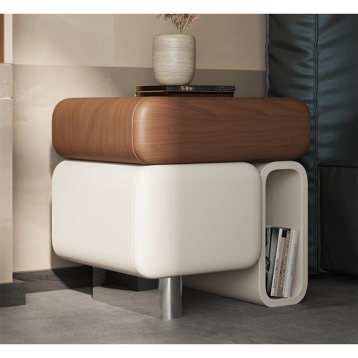 Partenie Modern Wood Nightstand With Drawer Cabinet and Shelf | Wayfair North America