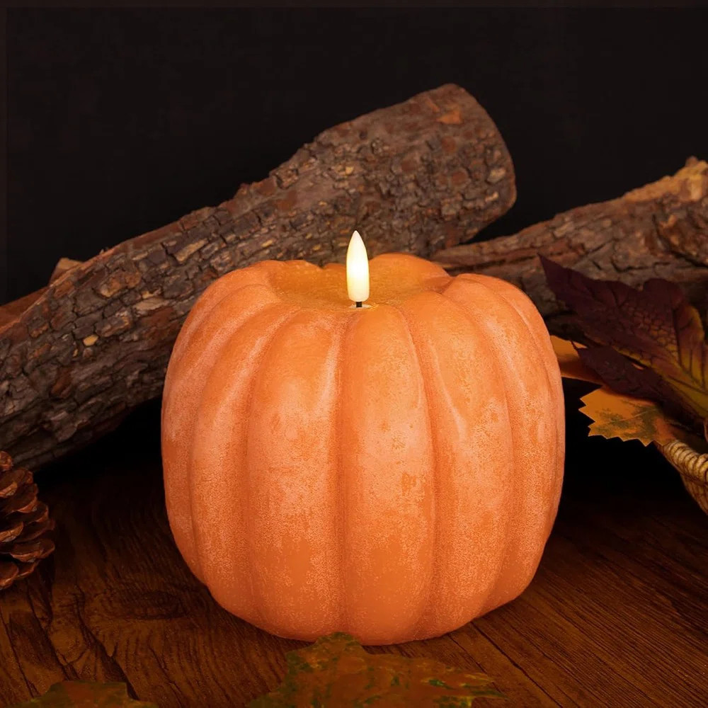 Fall Decorations For Home - Fall Decor - Flickering Flameless Wax Pumpkin LED Candle With Timer R... | Wayfair North America