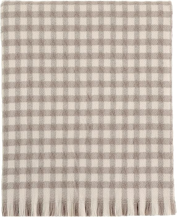 CREVENT Farmhouse Boho Knitted Throw Blanket for Couch Sofa Chair Bed Home Decoration, Soft Warm ... | Amazon (US)
