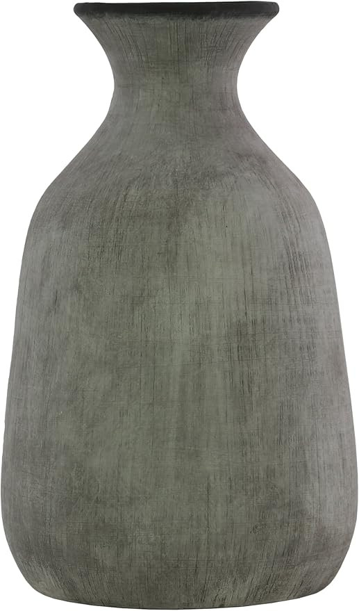Urban Trends 70956 Terracotta Round Flower Vase with Narrow Mouth, and Trumpet and Short Neck Was... | Amazon (US)