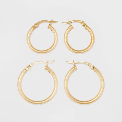Gold Over Sterling Silver Hoop Fine Jewelry Earrings - A New Day™ Gold | Target