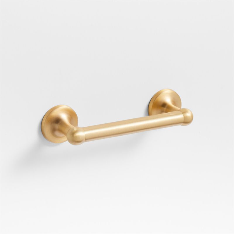 Classic 3" Round Brushed Brass Cabinet Drawer Bar Pull + Reviews | Crate & Barrel | Crate & Barrel