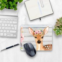 Cute Office Floral Decor With Fawn, Deer Mouse Pad, Rustic Chic Decor, Accessory, Gift For Co Worker, Staff Appreciation | Etsy (US)