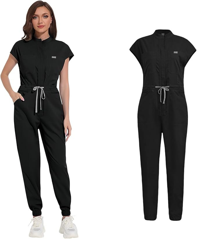 Scrubs Set for Women,Soft Stretch Jumpsuit & Jogger with Multi Pocket for Nurse Esthetician Workw... | Amazon (US)