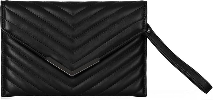 Quilted Women Envelope Clutch Bag Pouch Purse Medium Foldover Evening Handbag | Amazon (US)