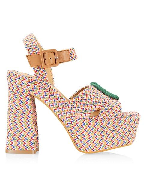 Amaia Woven Platform Ankle-Strap Sandals | Saks Fifth Avenue