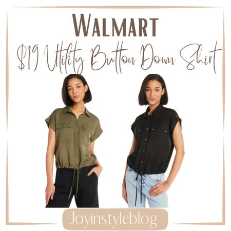 $19 Walmart Time and Tru Utility Button Down Shirt with Drawstring Waist, Sizes XS-XXXL / work top / work outfit / workwear / summer outfit 

#LTKWorkwear #LTKSeasonal #LTKOver40