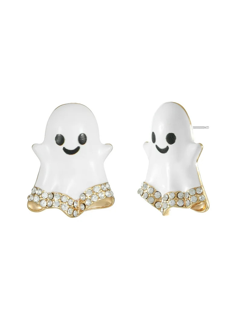 Way to Celebrate Halloween Cute Ghost Earring, White, 1 Pair | Walmart (US)