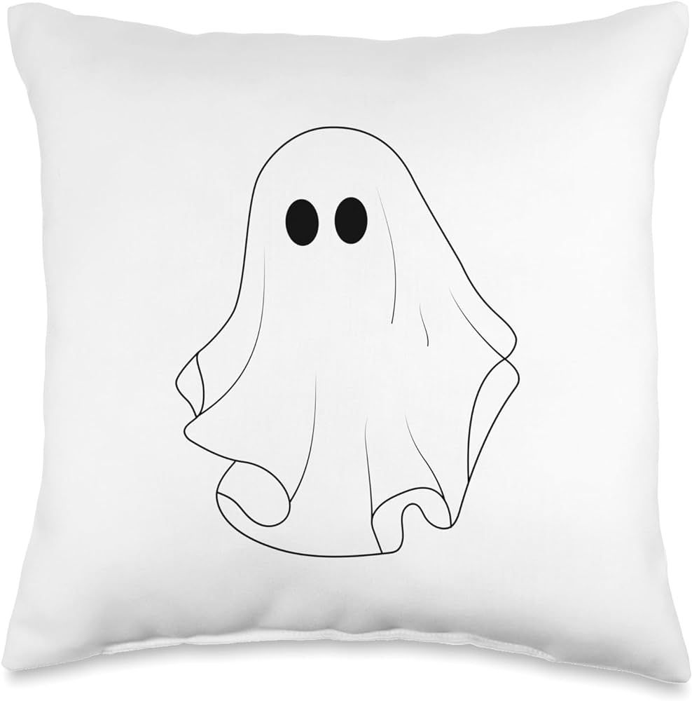 Wanderlissa Ghost Boo Minimal Halloween Graphic Cute Throw Pillow, 16x16, Multicolor | Amazon (US)