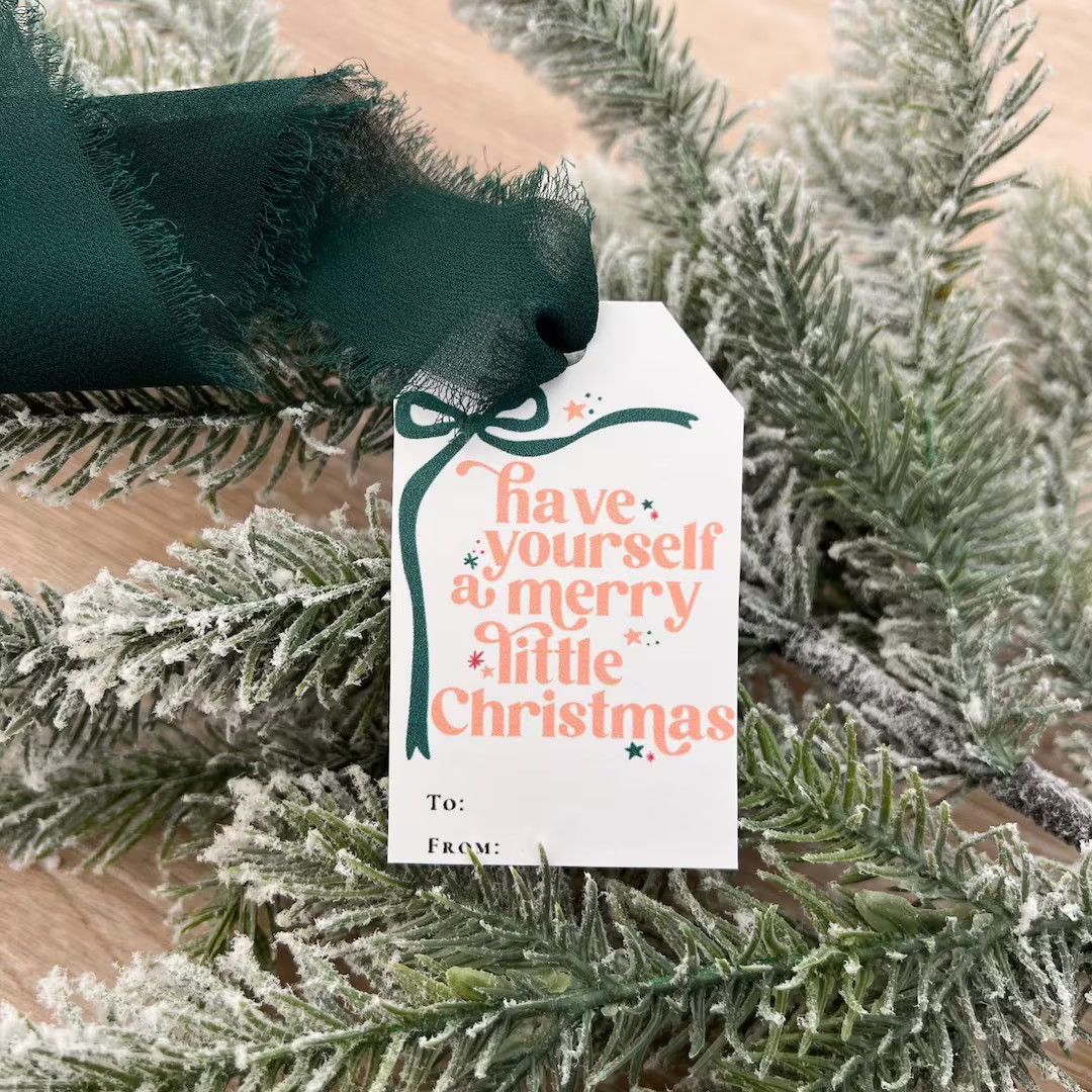 Christmas Printable Gift Tags, Printable Christmas Favor Tags, Cute Holiday Party Tags, Merry Lit... | Etsy (US)