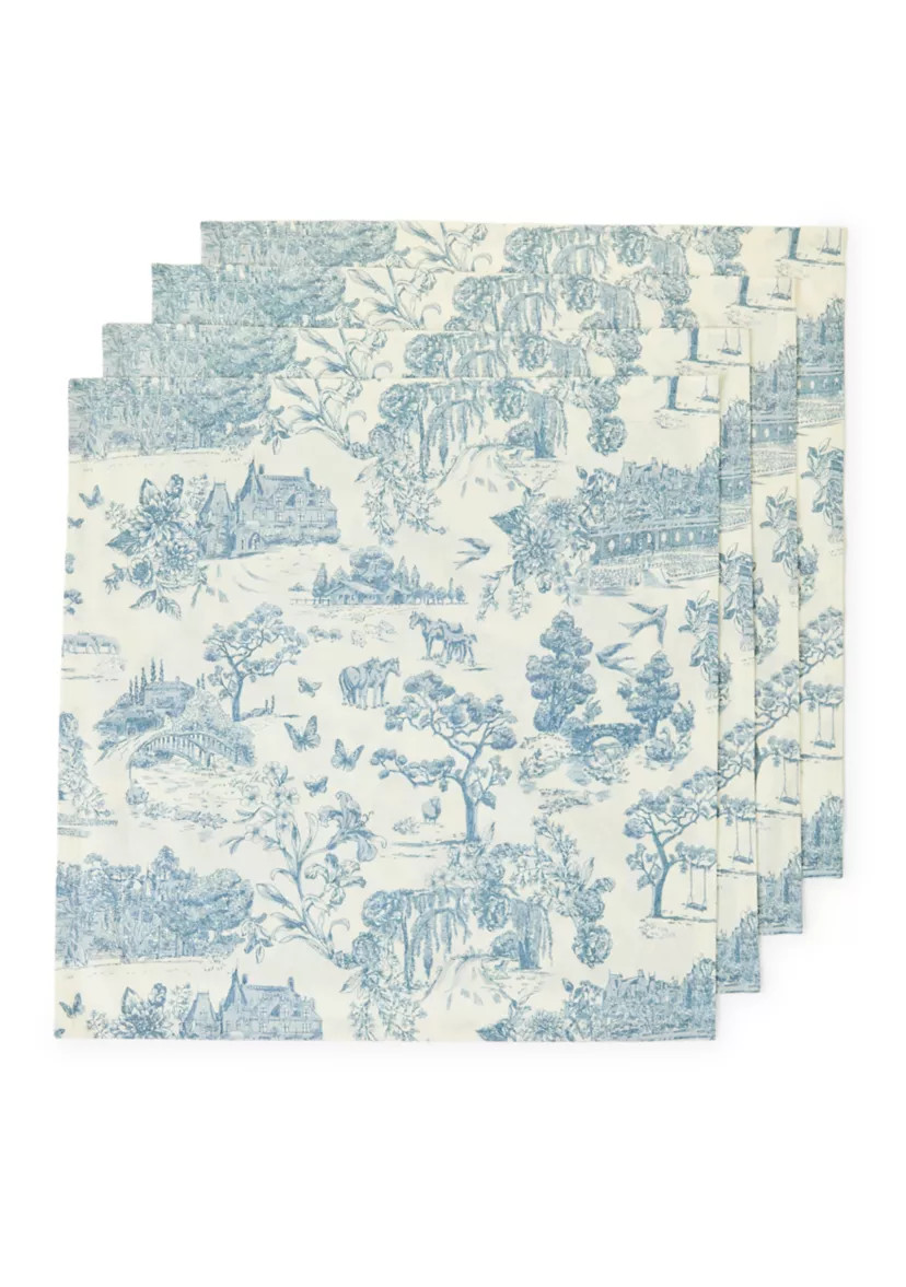 Set of 2 Blue Toile Napkins | Belk