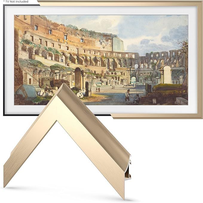Deco TV Frames Alloy Scoop - Pale Gold Bezel Compatible ONLY with Samsung The Frame TV (55", Fits... | Amazon (US)