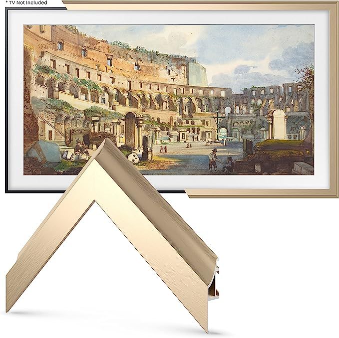 Deco TV Frames Alloy Scoop - Pale Gold Bezel Compatible ONLY with Samsung The Frame TV (50", Fits... | Amazon (US)