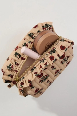 Quilted Ruffle Small Cosmetic Bag | Anthropologie (US)