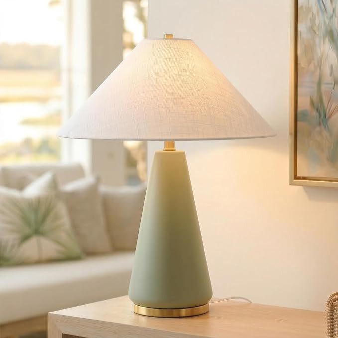 Brightech Dawn LED Table Lamp - Tall 18\u201d Modern Table Lamp for Bedside - Decorative Glass De... | Amazon (US)