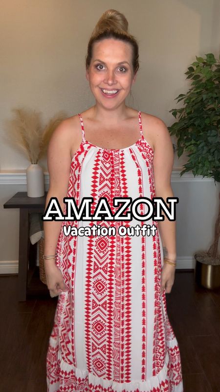 Love this maxi dress that’s only $35 and perfect for a beach vacation! I’m wearing a size small at 3 mos postpartum and it comes in numerous prints. My sandals fit true to size and that straw bag is designer inspired!! 

Vacation outfit, resort wear, spring outfit, dress, Amazon style 

#LTKtravel #LTKshoecrush #LTKitbag