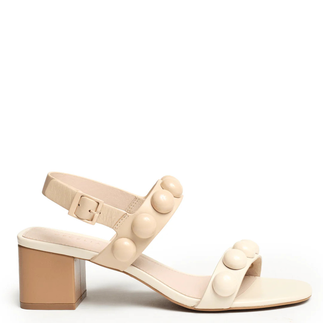 Rally - Block Heel Summer Sandal - Oat Multi | Cecelia New York