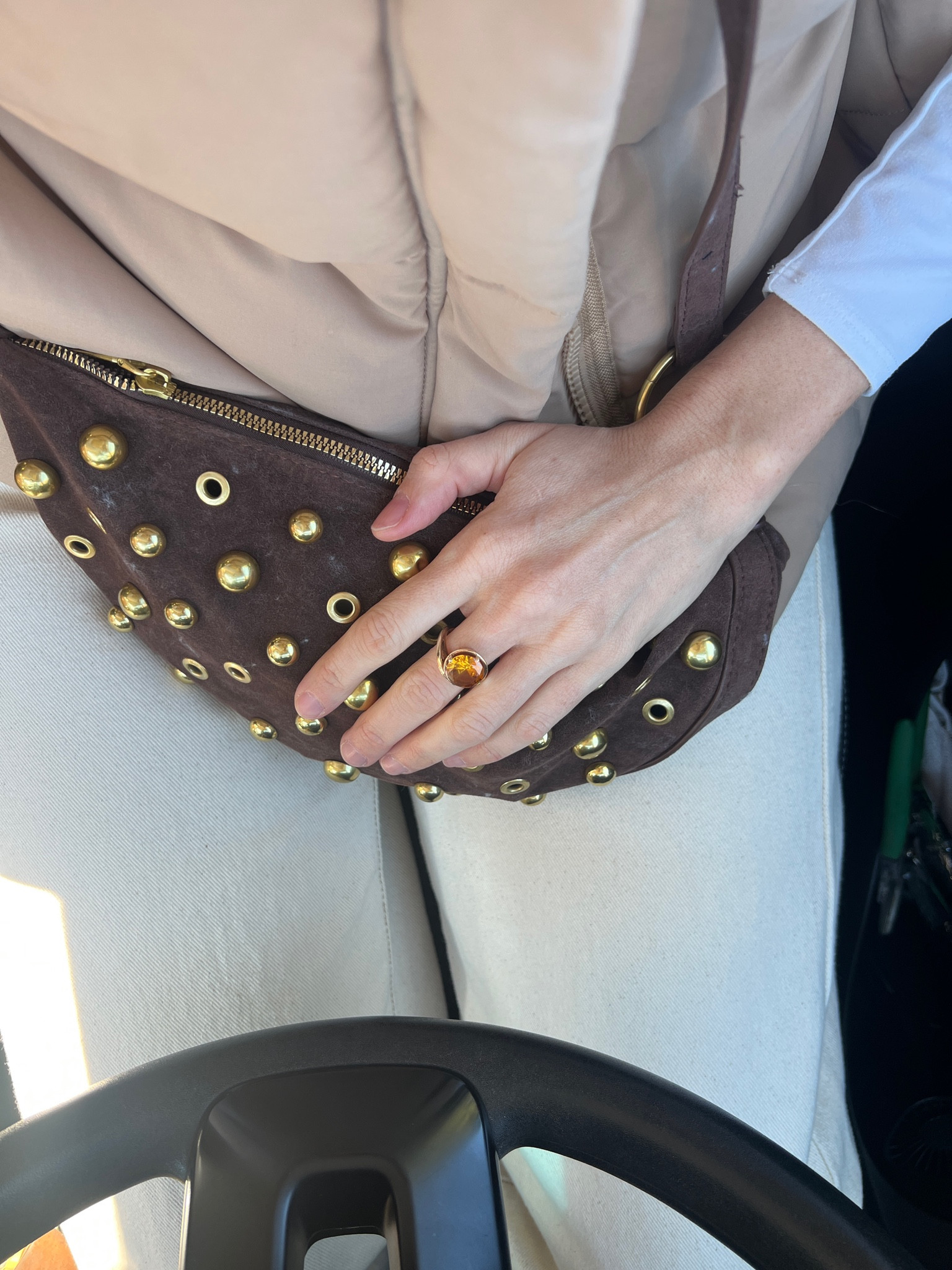 Brown & gold studded purse & puffer vest from Amazon fashion  

#LTKTall #LTKActive #LTKGiftGuide