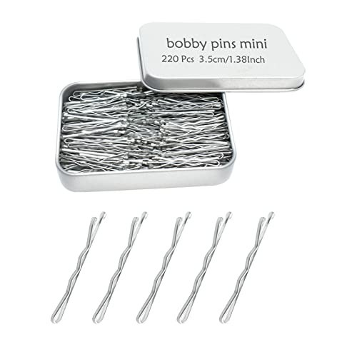 220 Ct 1.38 Inch Mini Silver Gray Cute Bobby Pins with Metal Box, Small Hair Bobby Pins for Buns, YINGFENG Premium Gray Hair Pins for Kids, Girls and Women, Great for All Hair Types | Amazon (US)