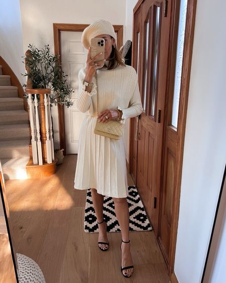 Holiday look - amazon two piece set fits tts 
Chanel WOC
Knit Beret
Strappy heeled sandal

#LTKSeasonal #LTKHoliday #LTKstyletip