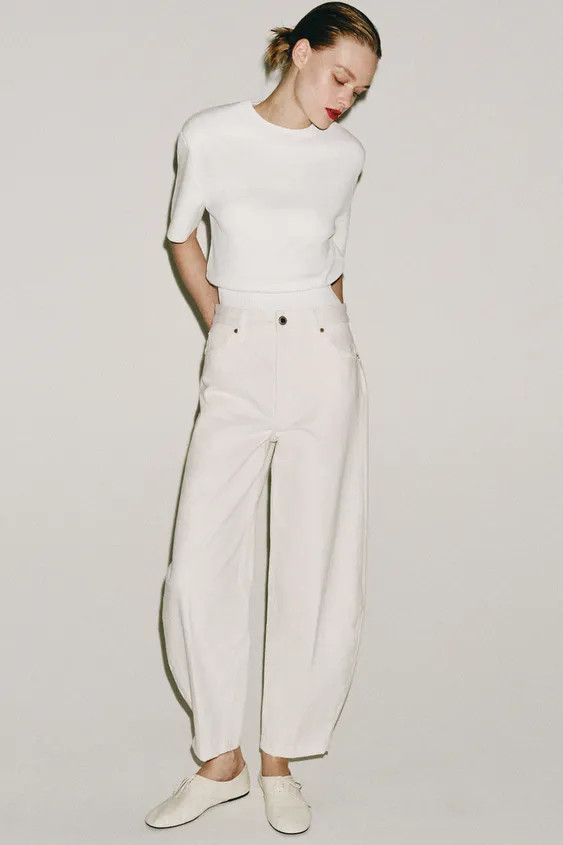 ZW COLLECTION BARREL HIGH WAIST JEANS | Zara US