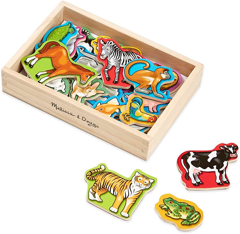 Melissa & Doug 20 Wooden Animal Magnets in a Box - Cute Animal Fridge, Refrigerator Magnets For T... | Amazon (US)