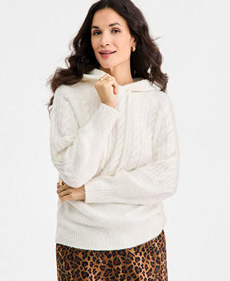 On 34th Women's Cozy Sweater Cable Hoodie, Macy's Exclusive - Macy's | Macy's