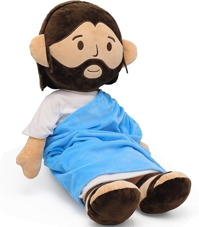 25.6inch Brown Jesus Plush Doll Guardian Baptism Stuffed Plushie Savior Toy Gifts for Church Sund... | Amazon (US)