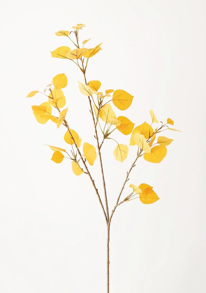 Artificial Aspen Leaf in Yellow Gold - 40" | Afloral (US)