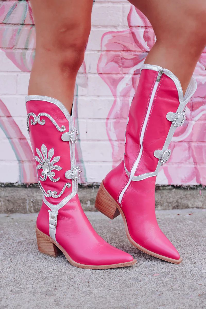 Jolene Embellished Cowgirl Boots - Pink | Whiskey Darling Boutique