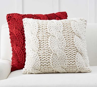 Colossal Handknit Pillow Covers | Pottery Barn (US)