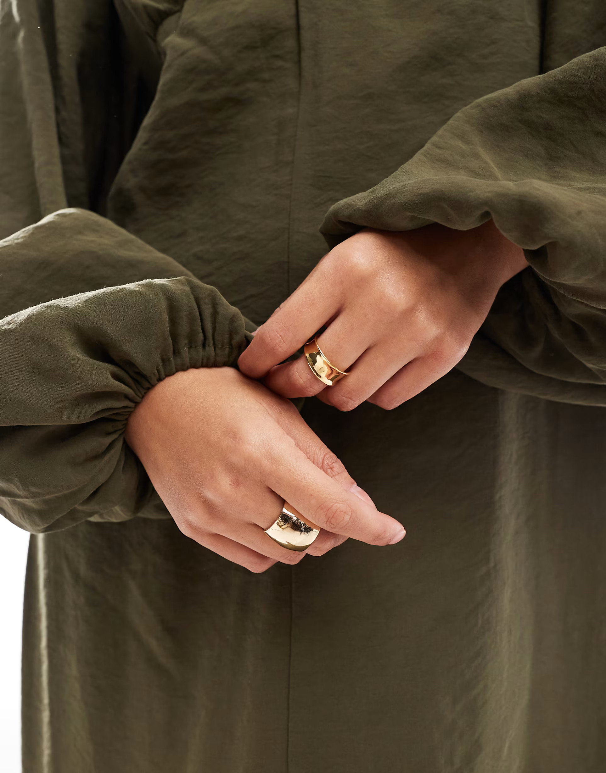 ASOS DESIGN gauged under bust detail maxi dress in khaki | ASOS | ASOS (Global)