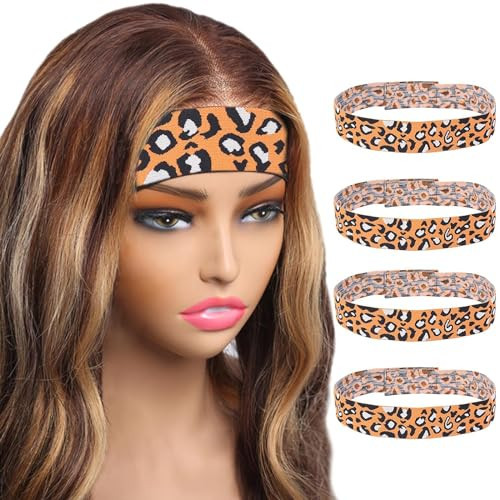 SUPERLOOK 4PCS Lace Melting Band, Elastic Bands for Wig Edges Wig Band, Wig Holding Band for Wigs Edge Wrap, Leopard Print Wig Bands for Keeping Wigs In Place(4pcs/pack-ju) | Amazon (US)