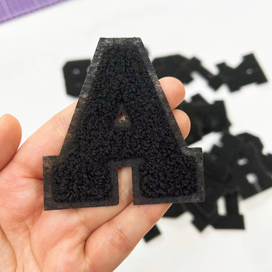 Black Letters Chenille Embroidered Iron on Patch Applique Diy Name Alphabet Patches for Clothing ... | Etsy (US)